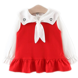 Robes à volants et nœuds rouges pour filles et enfants, importées de Chine, de haute qualité, en gros, à prix abordable, les plus vendues, de qualité supérieure - Product Image 1