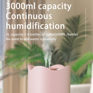 Vendita calda 3L piccolo umidificatore d'aria diffusore di aromi portatile <span class=keywords><strong>LED</strong></span> 7 colori atmosfera luce vapore Usb intelligente nebbia purificatore umidificatore - Product Image 3