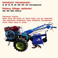 Tractor Agrícola Versátil de 8-32 HP con Motor Diésel, Cultivador Manual con Tracción en 2 Ruedas y Alta Productividad para Granja y Jardín