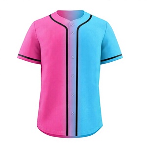 Maillot de baseball vierge pour homme, grande taille, décontracté, à manches courtes boutonnées, 100 % polyester, uniforme de sport actif, couleur unie, séchage rapide - Product Image 2