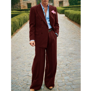 Abiti a righe da <span class=keywords><strong>uomo</strong></span> blu scuro 2 pezzi <span class=keywords><strong>elegante</strong></span> abbigliamento da lavoro alla moda abiti da festa da <span class=keywords><strong>uomo</strong></span> pantaloni Blazer Costume da <span class=keywords><strong>uomo</strong></span> smoking - Product Image 5