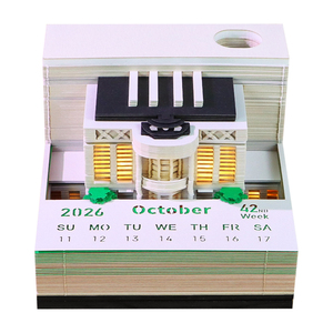 Calendario Semanal Desprendible 3D de Arquitectura de la Casa Blanca, Producto Nuevo 2026, Calendario de Papel Esculpido <span class=keywords><strong>en</strong></span> Capas con Luz - Product Image 1