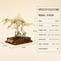Ensemble de blocs de construction OEM personnalisés Fossile de Spinosaurus – Colonne vertébrale dorsale – Jouet éducatif STEM – Figurines d'action pour enfants – Vente en gros pour musées 57039