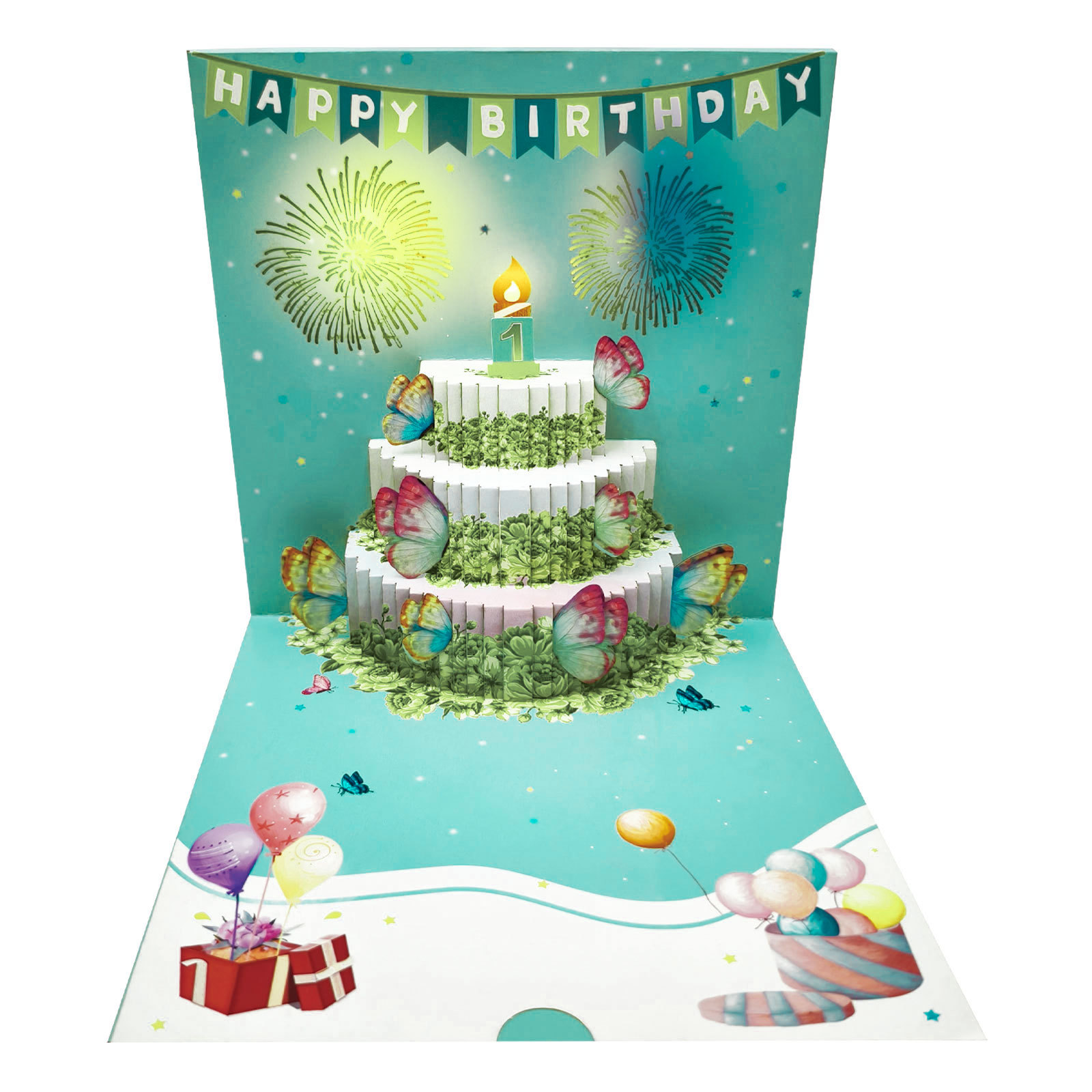 Rose cake music greeting card