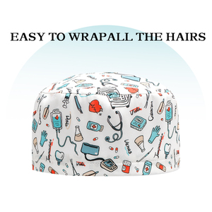 Cappello Medico Stampato alla Moda <span class=keywords><strong>per</strong></span> Donne, <span class=keywords><strong>per</strong></span> Dottori e Infermiere, Berretto Dentistico in Poliestere Spandex, Comodo ed Estetico <span class=keywords><strong>per</strong></span> <span class=keywords><strong>Capelli</strong></span> Lunghi - Product Image 4