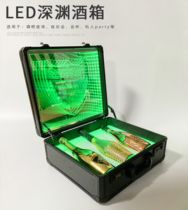 Estuche de exhibición iluminado por LED para una sola botella de vino, de acrílico, tipo maleta, para fiestas - Product Image 3