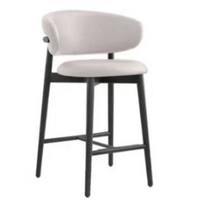 Tabouret de bar contemporain en bois massif et tissu, style italien moderne, avec dossier, pour hôtel, restaurant, cuisine, salle de sport, usage commercial