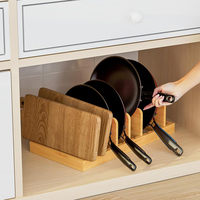 Organisateur de couvercle de casserole en bambou support de couvercle de casserole organisateur de tiroir pour couvercles de casserole casseroles planches à découper et plaques de cuisson assiette à dîner
