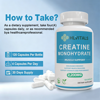 Cápsulas de Creatina Monohidrato HCl para Adultos HLVitals - Suplementos para la Salud y el Crecimiento Muscular de Triple Potencia