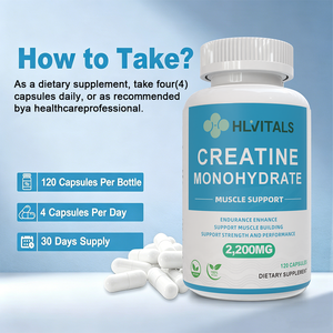 Cápsulas de Creatina Monohidrato HCl para Adultos HLVitals - Suplementos para la Salud y el Crecimiento Muscular de Triple Potencia - Product Image 2