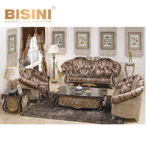 Nobile Palazzo Mobili di Disegno Della Farfalla Divano del Soggiorno Set, di classe 24K Placcato Argento Pulsante Trapuntata Chesterfield 3 Posti Divano - Product Image 4