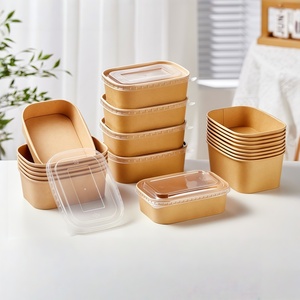 Bol en papier jetable de 390 cc en papier kraft avec couvercle pour la crème glacée, le yaourt et les desserts, pour l'industrie de la restauration - Product Image 3