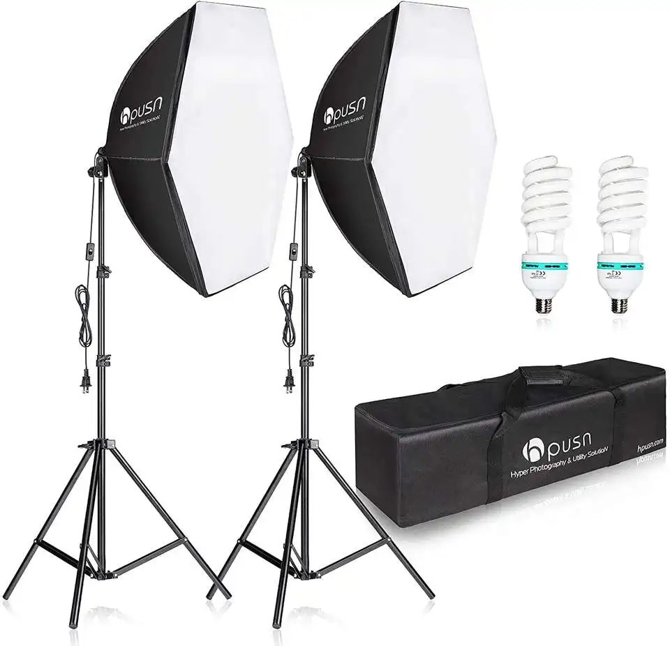 آلة تصوير فوتوغرافي HPUSN المستمر الإضاءة استوديو الصور الفوتوغرافي Softbox ضوء كيت 2x76x76 سنتيمتر مع المهنية حقيبة