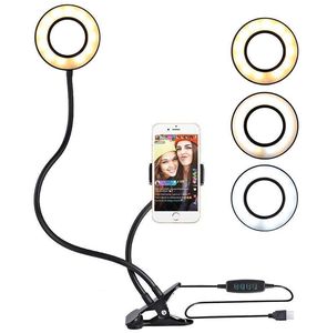 Perles de lampe réglables 48 pièces 6 pouces <span class=keywords><strong>Selfie</strong></span> Ring Light avec lampe de téléphone 360 support flexible rotatif pour l'intérieur - Product Image 1