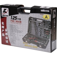 KAFUWELL SS13125A Set soket 125 buah, kunci pas soket 3/8 "-1/4"-1/2 ", peralatan tangan, Set soket perbaikan mobil