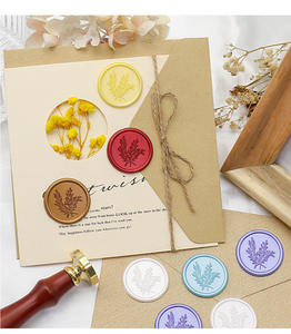 Weißer Lorbeer kranz Siegel Wachs Aufkleber Hochzeit Umschlag Siegel selbst klebend - Product Image 5