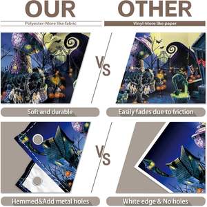 Personalizzato Incubo Personalizzato a Tema Festa di Zucca <span class=keywords><strong>Luna</strong></span> Città <span class=keywords><strong>Sfondo</strong></span> Tessuto per Halloween Bambino Doccia Feste di Natale - Product Image 4