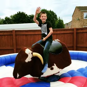 Toro mecanico inflable de alta calidad, juegos deportivos de rodeo mecánico