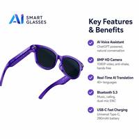 Lunettes Intelligentes OEM avec Caméra Unique 1080P, Assistant IA, Monture TR90, Étanchéité IP67, Chargement Type-C, Traduction en Temps Réel, Musique