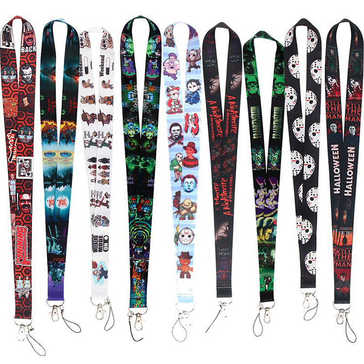 New Polyester Lanyards Wholesale Cute Cartoon Luffy Piece High Quality Fashionable Colorful Phone Card Neck Anti Lost Strap
