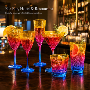 Verre à <span class=keywords><strong>Martini</strong></span> de Luxe Soufflé à la Main, Dégradé Coloré, Effet Martelé, pour Cocktails, 260ml-520ml, Vente en Gros - Product Image 1