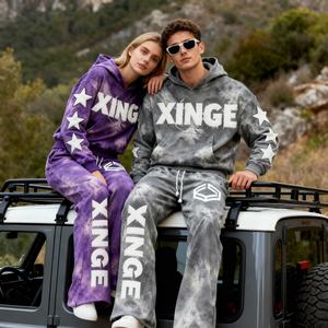 Conjunto Deportivo de Diseño Original Primavera 2026, Bordado Personalizado, Lavado Vintage, Tie-Dye, Estilo Casual, Oversize, Streetwear - Product Image 4