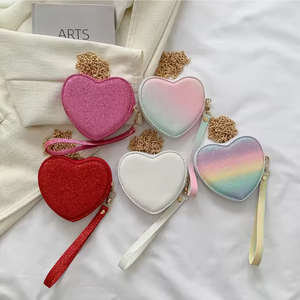 New Fashion Genuine Leather Peach-<b>Heart</b> <b>Shaped</b> Women's Handbag with Zip Closure Stylish Hand Chain <b>Bag</b> - Product Image 2
