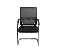 Chaise de conférence ergonomique en maille noire avec base cantilever stable, chaise visiteur pour salle de réunion et de réception