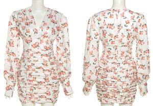 Mini abiti leopardati increspati a <span class=keywords><strong>maniche</strong></span> <span class=keywords><strong>lunghe</strong></span> Sexy moda autunno donna Casual Lady elegante stampa floreale <span class=keywords><strong>vestito</strong></span> aderente Club C13870 - Product Image 5