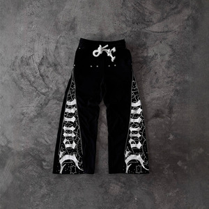HC Sans MOQ Vente en Gros DROPSHIPPING Streetwear Personnalisé Homme Imprimé Léopard Bande Latérale 100% Coton Délavé Coupe Large Baggy Jogger - Product Image 6