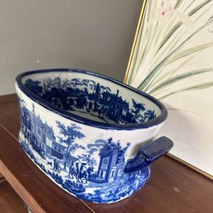 <span class=keywords><strong>Pot</strong></span> de fleurs en céramique bleu et blanc peint à la main, motif anglais, pour artistes - Product Image 5