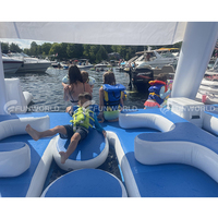 Île flottante gonflable DWF d'extérieur avec auvent, tente flottante, camping sur l'eau, flotteurs de piscine gonflables