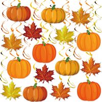 Décoration d'automne : Spirale suspendue citrouille et feuille d'érable – Décoration de plafond pour fête d'automne et de Thanksgiving, idéale pour la maison, la salle de classe et le bureau