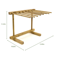 Séchoir à pâtes en bambou écologique, type autoportant facile pour cuisine domestique, support et égouttoir efficaces pour le séchage et le rangement des nouilles, lavage à la main uniquement