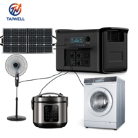 Station d'alimentation portable 2000W, générateur de batterie rechargeable, chargeur solaire pour voiture avec affichage MPPT