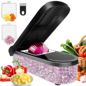 Outil de cuisine pratique, trancheuse à légumes facile à utiliser pour l'ail, la pomme de terre, l'oignon et autres légumes, en acier durable et en plastique PC - Product Image 4