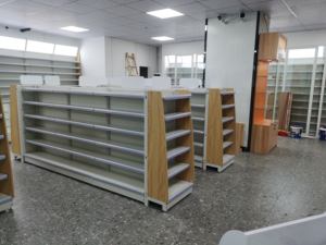 Étagère de rangement pour médicaments de <span class=keywords><strong>pharmacie</strong></span> de supermarché double face, étagère d'affichage en métal légère pour îlot - Product Image 4