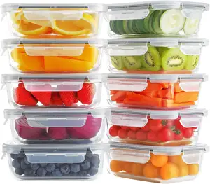  KOMUEE 30 Pieces Glass Food Storage Containers Set and 10 Packs  30 oz Glass Meal Prep Containers with Lids, Airtight and BPA-Free: Home &  Kitchen