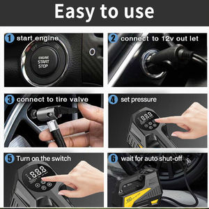 Gonfleur de voiture portable 150 PSI, pompe à air sans fil pour voiture avec éclairage LED, affichage de la puissance, compresseur d'air pour voiture, vélo, ballon - Product Image 6