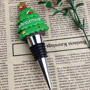Christmas Tree Bottle Stopper Metal Cork Wine Accessory Holiday Decor - Product Image 5