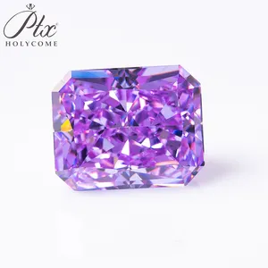 Size 8x10mm RADIANT CUT 5A+ New PURPLE Color CZ Zircon Stone Synthetic Gems Cubic Zirconia For Jewelry HOLYCOME