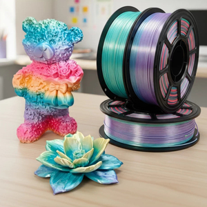 Wholesale 100% Virgin Material Silk <b>PLA</b>+ FDM Compatible 3D Printing Filament 1.75mm 1kg Rainbow Multicolor High Gloss High - Product Image 1