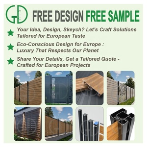 GD polvo capa negro privacidad jardín WPC panel de valla de madera compuesto 6x6 6x8 postes de aluminio para valla con ranura deslizante - Product Image 3