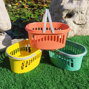 ตะกร้าเก็บของพลาสติกทรงรีพร้อมหูจับหลากสีสำหรับห้องน้ำและเก็บผลไม้ - Product Image 4