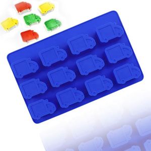 Échantillon gratuit d'usine : Moule en silicone réutilisable pour glaçons, savons et bougies, 12 cavités en forme de voiture, design identique, OEM/ODM - Product Image 1