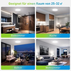 Lámpara de techo LED redonda, accesorio de iluminación de techo decorativo moderno para el hogar, 18/24/36/48W, iluminación para sala de estar, dormitorio, cocina interior - Product Image 3