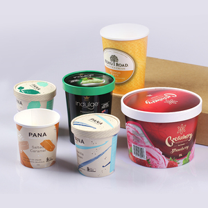 Tùy chỉnh in đông lạnh món tráng miệng bao bì thực phẩm container an toàn Lớp giấy kem bồn tắm với lỗ thông hơi nắp phẳng cho đưa ra sử dụng - Product Image 2