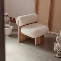 Chaise de canapé simple de style japonais Design nordique moderne Hôtel Wabi Sabi Meubles Salon Salon Chaise d'appoint en bois de laine d'agneau