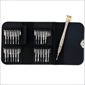 Juego de destornilladores de precisión 25 en 1, kit de herramientas de reparación de teléfonos de acero al cromo vanadio con estuche de cuero para teléfonos móviles - Product Image 5