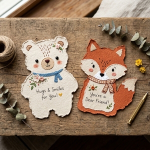 <span class=keywords><strong>Invitation</strong></span> de Luxe pour Premier <span class=keywords><strong>Anniversaire</strong></span> Thème Forêt en Papier Spécial Bords Frangés – Fête Wild One - Product Image 4